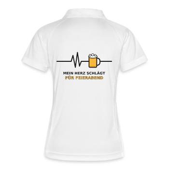 Herzschlag Feierabend Bier - Frauen Polo atmungsaktiv - Weiß/Navy - Hinten