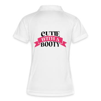 Cutie With A Booty Funny Cute Quote - Women's Polo breathable - white/navy - Back