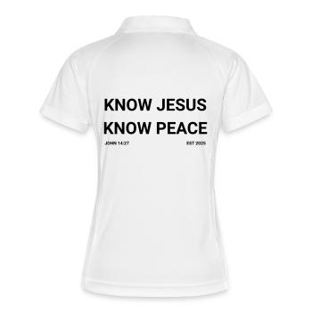 Sachez que Jésus, connaissez la paix - Polo respirant Femme - blanc/marine - Dos
