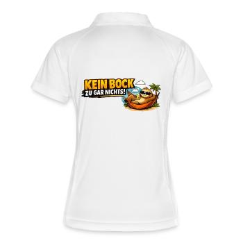 Kein bock zu gar nichts! - Frauen Polo atmungsaktiv - Weiß/Navy - Hinten
