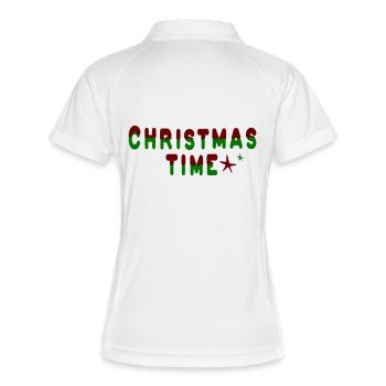 Christmas Time - Frauen Polo atmungsaktiv - Weiß/Navy - Hinten