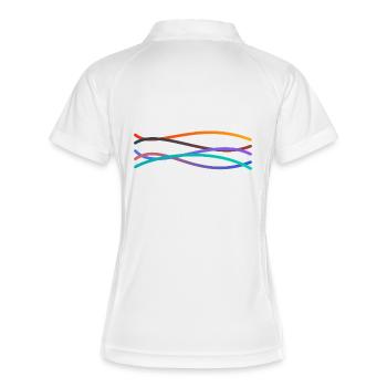 Bunte Wellengänge - Frauen Polo atmungsaktiv - Weiß/Navy - Hinten
