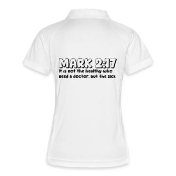 Marc 2:17 | Citation de la Bible - Polo respirant Femme - blanc/marine - Dos