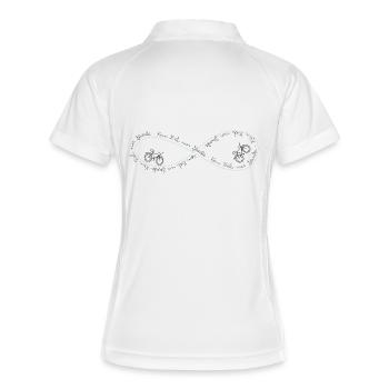 ziel_strecke - Frauen Polo atmungsaktiv - Weiß/Navy - Hinten