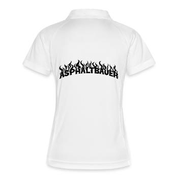 Asphaltbauer - Frauen Polo atmungsaktiv - Weiß/Navy - Hinten