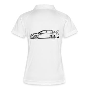 WRX Line Silhouette – Turbo Rally Art - Frauen Polo atmungsaktiv - Weiß/Navy - Hinten