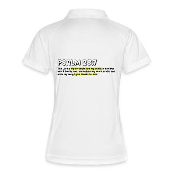 Conception de citation de motivation Empowered Faith - Polo respirant Femme - blanc/marine - Dos