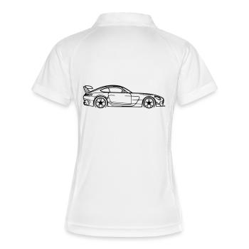 GT Coupé Line Silhouette – Pure Performance Art - Frauen Polo atmungsaktiv - Weiß/Navy - Hinten