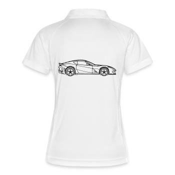 812 Line Silhouette – V12 Performance Art - Frauen Polo atmungsaktiv - Weiß/Navy - Hinten