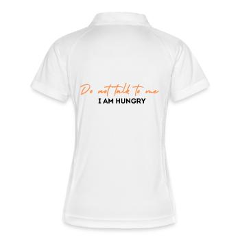 Do not talk to me I am hungry - Frauen Polo atmungsaktiv - Weiß/Navy - Hinten