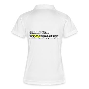 Christian Faith Motivation T-Shirt - Women's Polo breathable - white/navy - Back