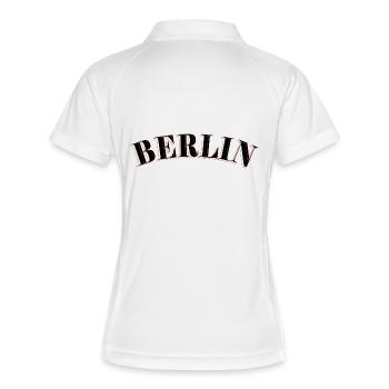 Berliner Retro - Frauen Polo atmungsaktiv - Weiß/Navy - Hinten