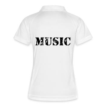 Music als Stempel Druck - Frauen Polo atmungsaktiv - Weiß/Navy - Hinten