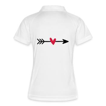 Flèche avec cadeau d'amour coeur cupidon - Polo respirant Femme - blanc/marine - Dos