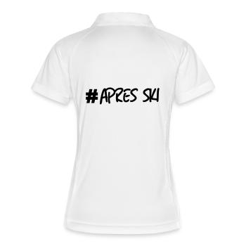 Ski, ski, skiing, après ski, freeski, winter - Women's Polo breathable - white/navy - Back