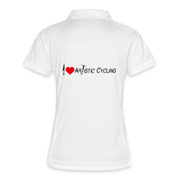 Artistic Cycling, Artistic Cycling, Indoor Cycling, I Love - Women's Polo breathable - white/navy - Back