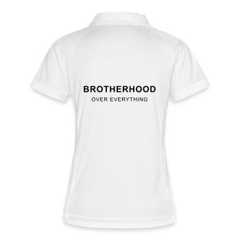 BROTHERHOOD OVER EVERYTHING - Frauen Polo atmungsaktiv - Weiß/Navy - Hinten