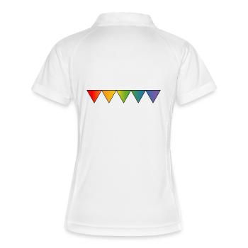 Triangles queer arc-en-ciel - Polo respirant Femme - blanc/marine - Dos