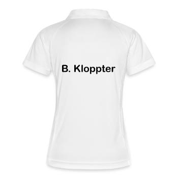 B. Kloppter - Frauen Polo atmungsaktiv - Weiß/Navy - Hinten