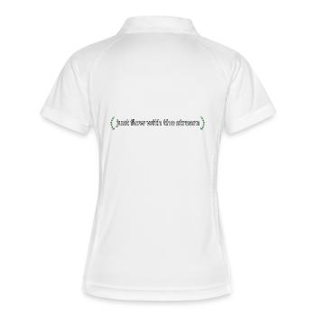 just flow with the stream - Frauen Polo atmungsaktiv - Weiß/Navy - Hinten