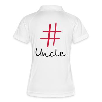 #Uncle Hashtag Social Media I Geschenkidee Onkel - Frauen Polo atmungsaktiv - Weiß/Navy - Hinten