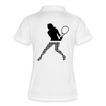 Tennis - Frauen Polo atmungsaktiv - Weiß/Navy - Hinten