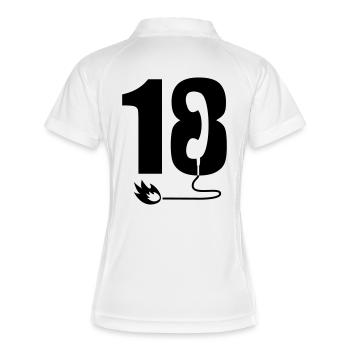 18 - Polo respirant Femme - blanc/marine - Dos
