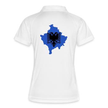 Drapeau du Kosovo « Aigle albanais » - Polo respirant Femme - blanc/marine - Dos