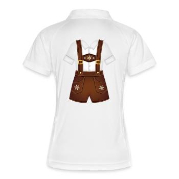 Suisse-Allemand, Bavière, Tyrol - Polo respirant Femme - blanc/marine - Dos