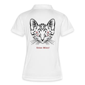 Katze, feine Miez - Frauen Polo atmungsaktiv - Weiß/Navy - Hinten