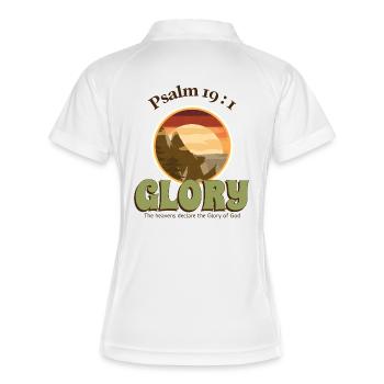 Coucher de soleil biblique avec montagnes - Polo respirant Femme - blanc/marine - Dos