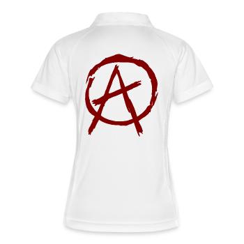 Anarchy symbol in circle - dark red - Women's Polo breathable - white/navy - Back