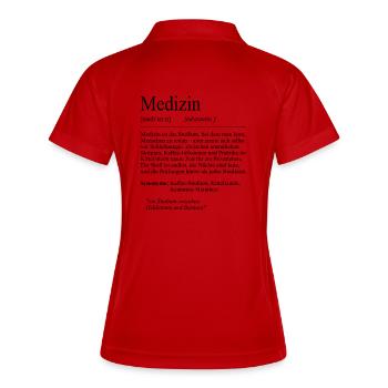 Unispruch "Medizin" Student Geschenk, Studenten - Frauen Polo atmungsaktiv - Weiß/Navy - Hinten