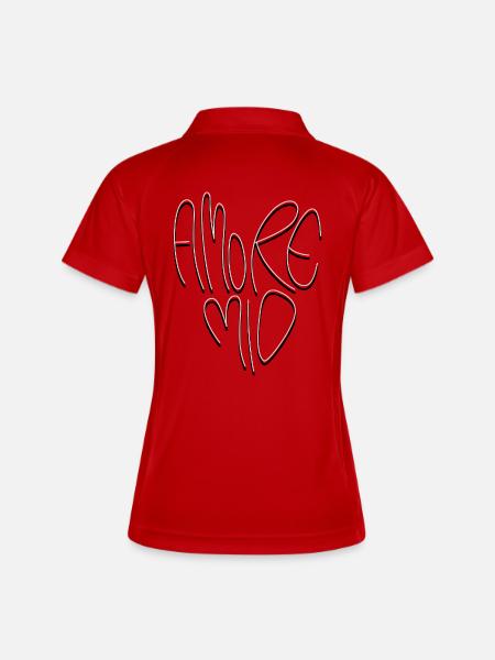 Amore Mio Lettering - Women's Polo breathable - white/navy