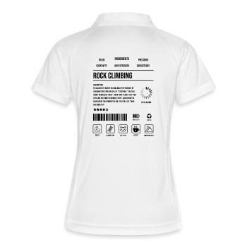 Description de l’escalade sur roche Icône de force - Polo respirant Femme - blanc/marine - Dos