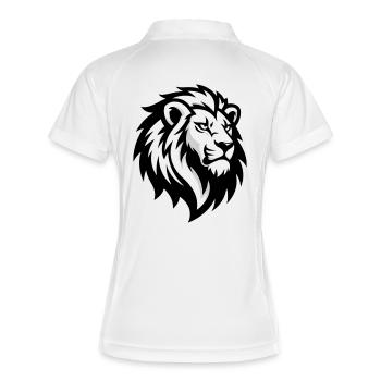 Majestic lion's head – symbol of power - Women's Polo breathable - white/navy - Back