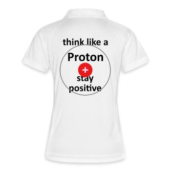 L’université dit « comme un proton » le don, les étudiants - Polo respirant Femme - blanc/marine - Dos