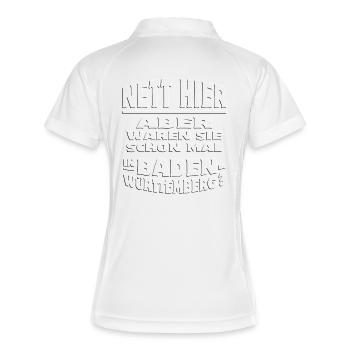 Nett hier - BADEN WüRTTEMBERG embossed - Frauen Polo atmungsaktiv - Weiß/Navy - Hinten