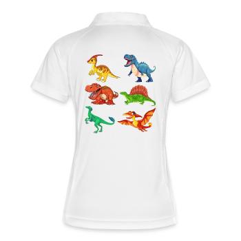 dino, dinosaur, I love dinosaurs - Women's Polo breathable - white/navy - Back