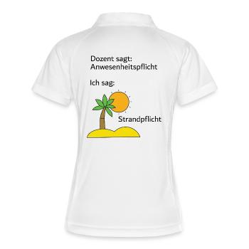 University Saying "Beach Duty" Gift, Students - Women's Polo breathable - white/navy - Back