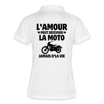 Motorrad, Motorradfan, Biker, Biker - Frauen Polo atmungsaktiv - Weiß/Navy - Hinten