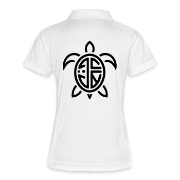 Illustration Silhouette Nature Épanouie - Polo respirant Femme - blanc/marine - Dos