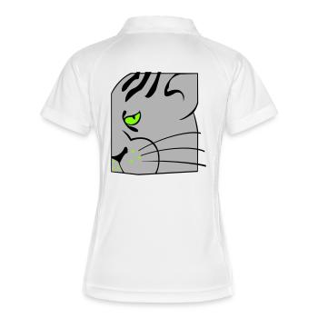 Cat - Women's Polo breathable - white/navy - Back