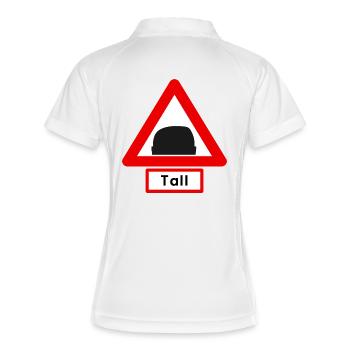 Warning: Tall! Head symbol 🚧 - Women's Polo breathable - white/navy - Back