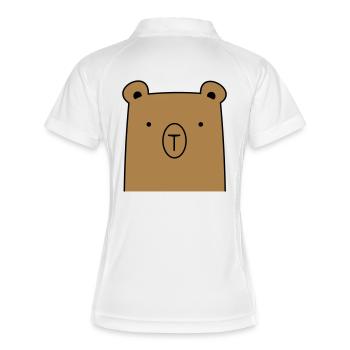 Bär Bärchen Knuddelbär Geschenkidee - Frauen Polo atmungsaktiv - Weiß/Navy - Hinten