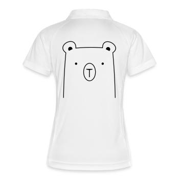 Bär Bärchen Knuddelbär Geschenkidee - Frauen Polo atmungsaktiv - Weiß/Navy - Hinten