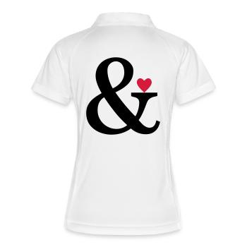 Esperluette coeur et amour signe cadeau d'amour - Polo respirant Femme - blanc/marine - Dos