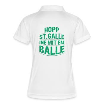 HOPP ST GALLE - Frauen Polo atmungsaktiv - Weiß/Navy - Hinten