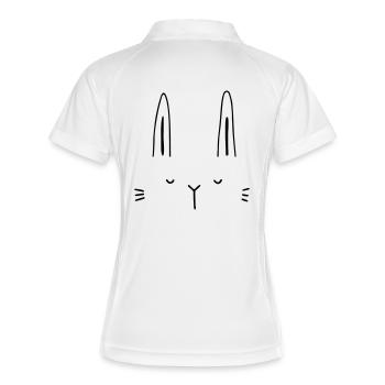 Idée cadeau visage de lapin lapin - Polo respirant Femme - blanc/marine - Dos