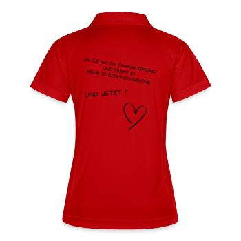 Tochter_Charakterkind - Frauen Polo atmungsaktiv - Weiß/Navy - Hinten